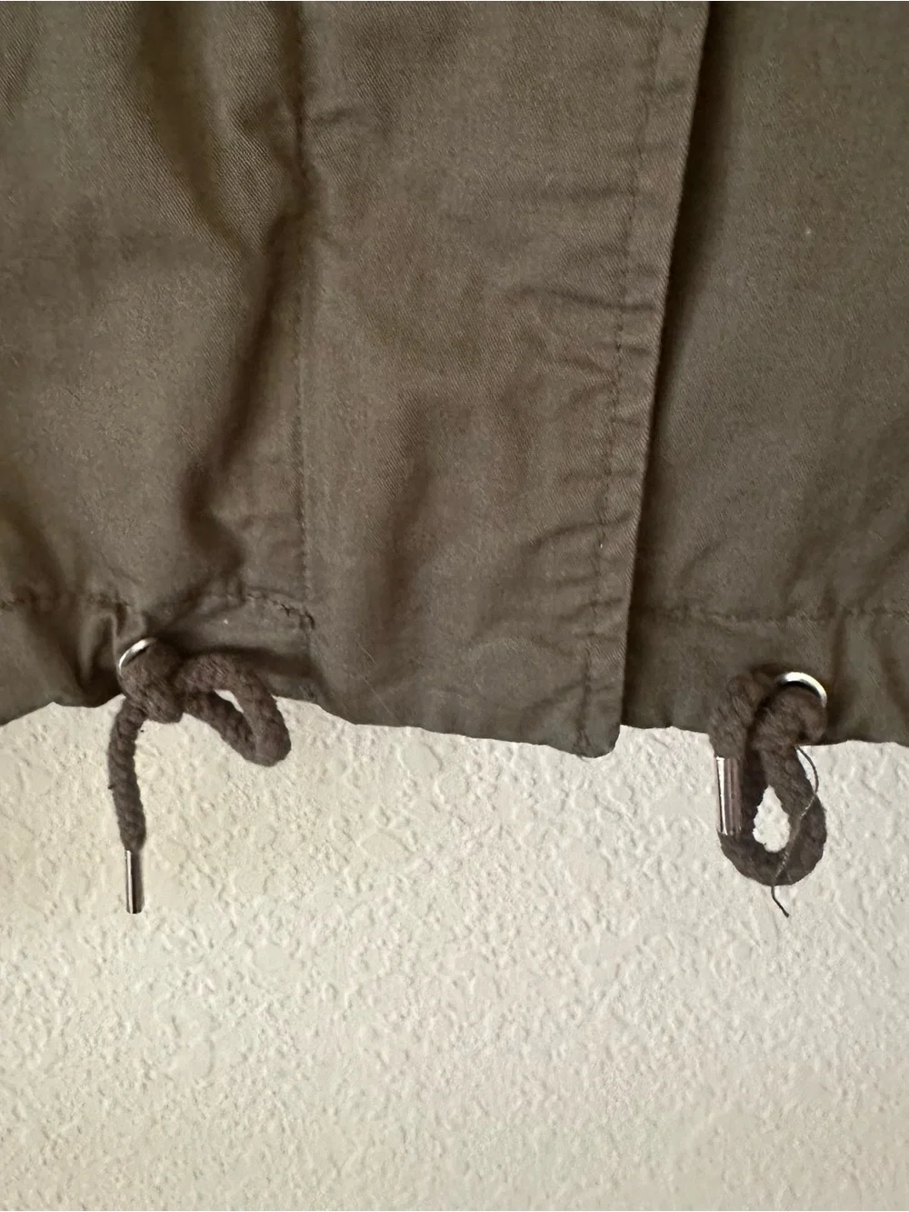 Ashley By 26 International Olive Utility Drawstring Hem Jacket size Small - Picture 3 of 4